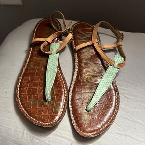 Baby blue fish scaled sam edelman sandals